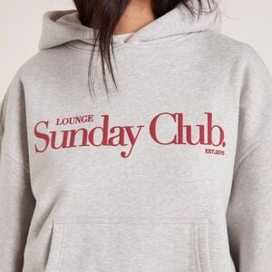 Lounge Underwear “Sunday Club” Boxy Hoodie (S) - Grey Merle - BRAND NEW